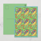 LADYBUGS RIDING ON FALLING AUTUMN LEAVES, FUN BUG BRIEFKAART (Voorkant / Achterkant)