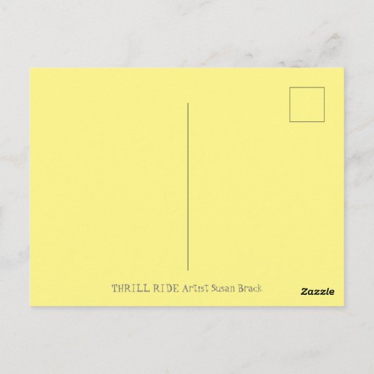 LADYBUGS RIDING ON FALLING AUTUMN LEAVES, FUN BUG BRIEFKAART (Achterkant)