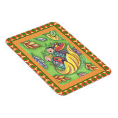 LADYBUGS RIDING ON FALLING AUTUMN LEAVES, FUN BUG MAGNEET (Rechterzijde)