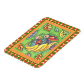 LADYBUGS RIDING ON FALLING AUTUMN LEAVES, FUN BUG MAGNEET (Linkerzijde)