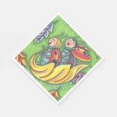 LADYBUGS RIDING ON FALLING AUTUMN LEAVES, FUN BUG SERVET (Hoek)