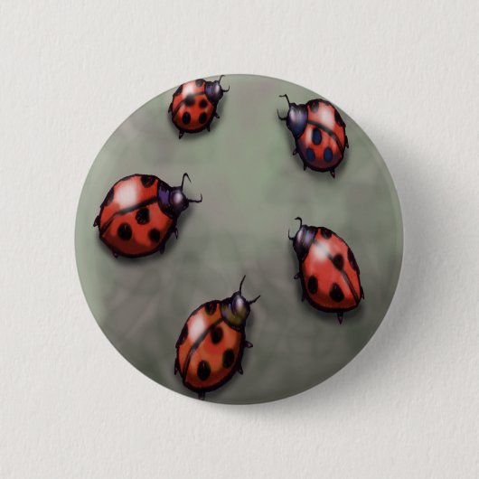 Ladybugs Ronde Button 5,7 Cm (Voorkant)
