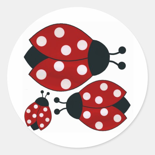 Ladybugs Ronde Sticker (Voorkant)