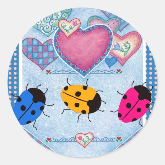 LADYBUGS RONDE STICKER (Voorkant)