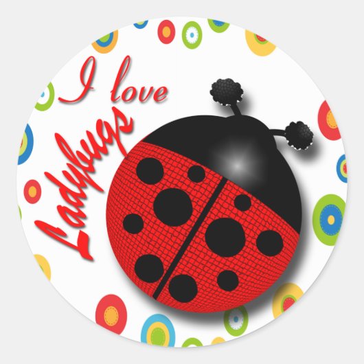 Ladybugs Ronde Sticker (Voorkant)