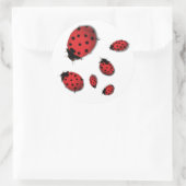 Ladybugs Ronde Sticker (Tas)