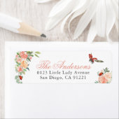Ladybugs & Roses Return Address Etiket (Insitu)