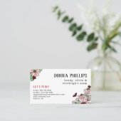 Ladybugs & Roze Daisies Mam Roepkaart Visitekaartje (Staand voorkant)