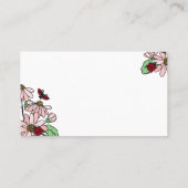 Ladybugs & Roze Daisies Mam Roepkaart Visitekaartje (Achterkant)