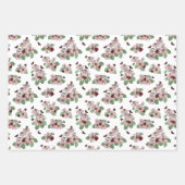 Ladybugs roze Daisies Polka Dots Mixed Patronen Inpakpapier Vel (Voorkant)