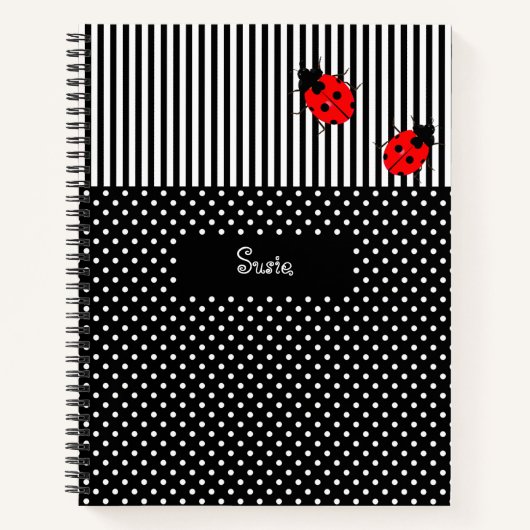 Ladybugs Spiral Design Custom School-laptop Notitieboek (Voorkant)