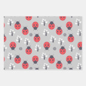 Ladybugs Stripes Polka Dots Wrapping Paper Set (Voorkant)