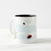 ladybugs tijdens de vlucht tweekleurige koffiemok (Voorkant links)