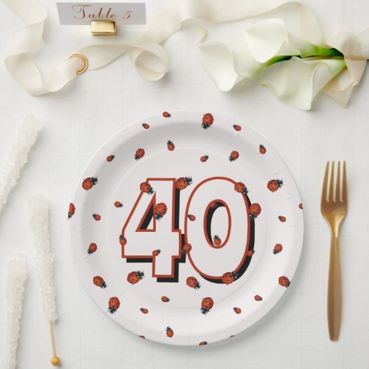 Ladybugs Verjaardagsfeestje Big Age Papieren Bordje (Huwelijk)