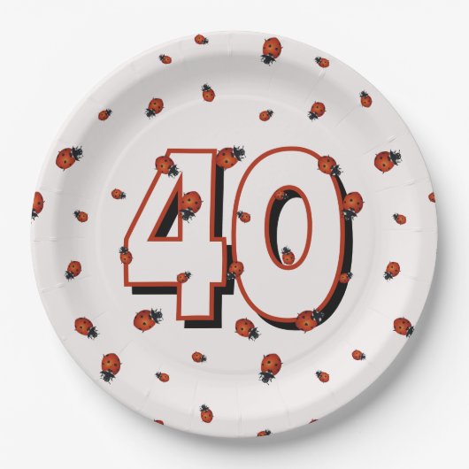 Ladybugs Verjaardagsfeestje Big Age Papieren Bordje (Voorkant)