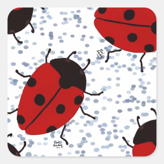 LADYBUGS VIERKANTE STICKER (Voorkant)