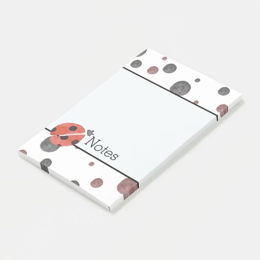 Ladybugs Waterverf Stippen Post-it® Notes (Schuin)