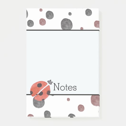 Ladybugs Waterverf Stippen Post-it® Notes (Voorkant)