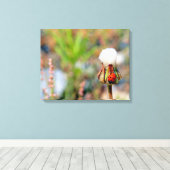 Ladyinsecteninsect groen rood milieu C Canvas Afdruk (Insitu (Houten vloer))