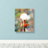 Ladyinsecteninsect groen rood milieu C Canvas Afdruk (Insitu (Houten vloer))