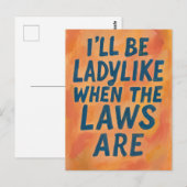 Ladylike als de wetten zijn, vet feministisch Post Briefkaart (Voorkant / Achterkant)