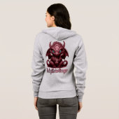LadyLotusDragon-grijs Hoodie (Achterkant volledig)