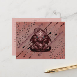 LadyLotusDragon Roze Draak Briefkaart