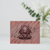 LadyLotusDragon Roze Draak Briefkaart (Staand voorkant)