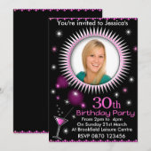 Lady's 30ste verjaardag Party foto uitnodiging (Voorkant / Achterkant)