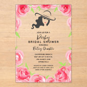 Lady's Big Pet Vrijgezellenfeest Acryl Uitnodigingen (Voorkant)