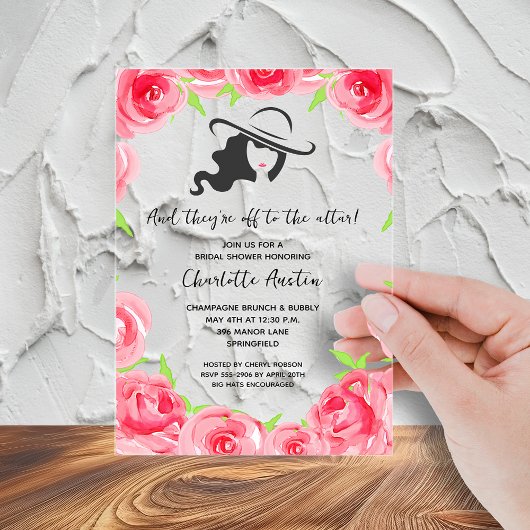 Lady's Big Pet Vrijgezellenfeest Acryl Uitnodigingen