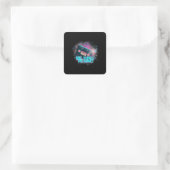 Ladys Cassette Be Kind - Uit-deze-wereld Vierkante Sticker (Tas)