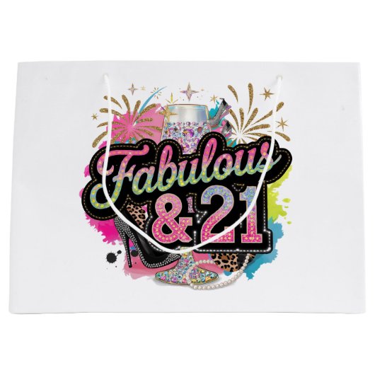 Lady's Fabulous 21st Verjaardag feest Groot Cadeauzakje (Voorkant)