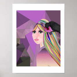 Lady's Got Crow Het creatieve ontwerp van LeeMarie Poster