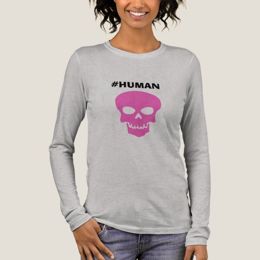 Lady's #HUMAN Shirt Long Sleeve (Voorkant)
