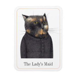 LADY'S MAID CAT 3x4 Flexibele Magneet + Tekst II