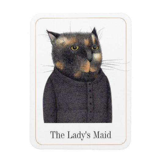 LADY'S MAID CAT 3x4 Flexibele Magneet + Tekst II (Verticaal)