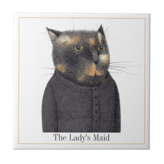 LADY'S MAID CAT 4.25" vierkante keramische Tegel + Tegeltje (Voorkant)