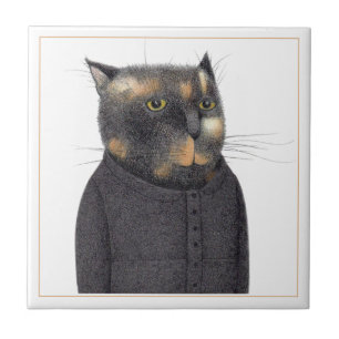 LADY'S MAID CAT 4.25 "Vierkante keramische Tegel Tegeltje