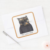 LADY'S MAID CAT Grote Vierkante Stickers + Tekst (Envelop)