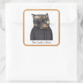 LADY'S MAID CAT Grote Vierkante Stickers + Tekst (Tas)