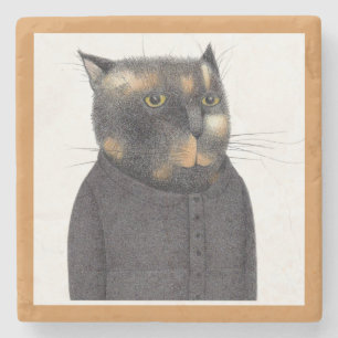 LADY'S MAID CAT Marble Stone Onderzetter