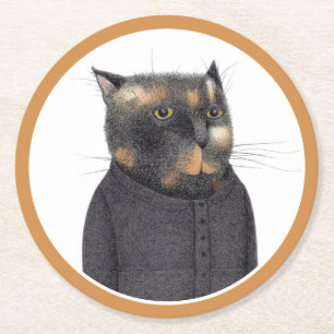 LADY'S MAID CAT Ronde Papier Onderzetters