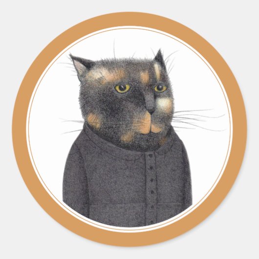 LADY'S MAID CAT Small Round Stickers (Voorkant)