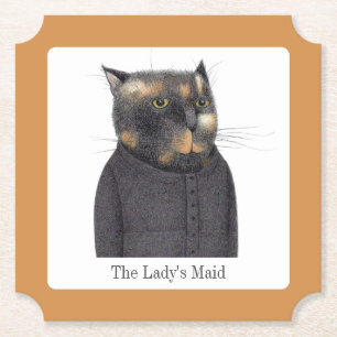 LADY'S MAID CAT Ticket Papier Onderzetters + Tekst