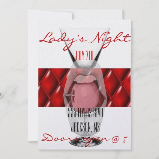 Lady's Night Party Flyer Kaart (Voorkant)