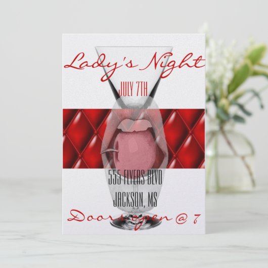 Lady's Night Party Flyer Kaart (Staand voorkant)