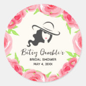 Lady's Pet en Rozen Derby Vrijgezellenfeest Ronde Sticker (Voorkant)