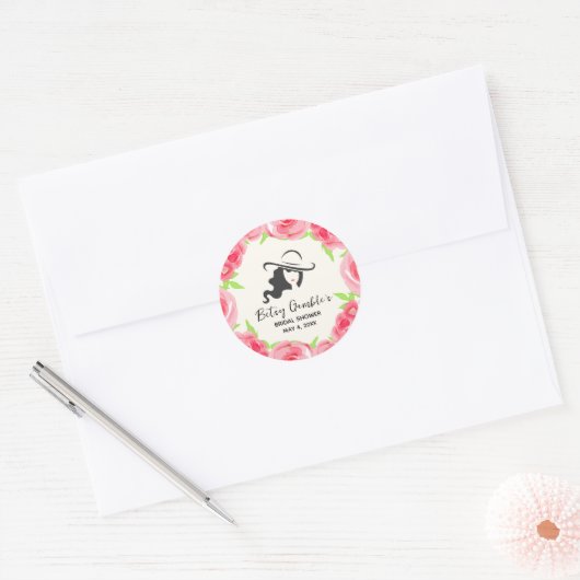 Lady's Pet en Rozen Derby Vrijgezellenfeest Ronde Sticker (Envelop)