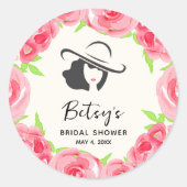 Lady's Pet Waterverf Rozen Derby Vrijgezellenfeest Ronde Sticker (Voorkant)